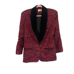 Susan Bristol Womens Size 8 Smoking Jacket Blazer Vintage Multicolor Paisley